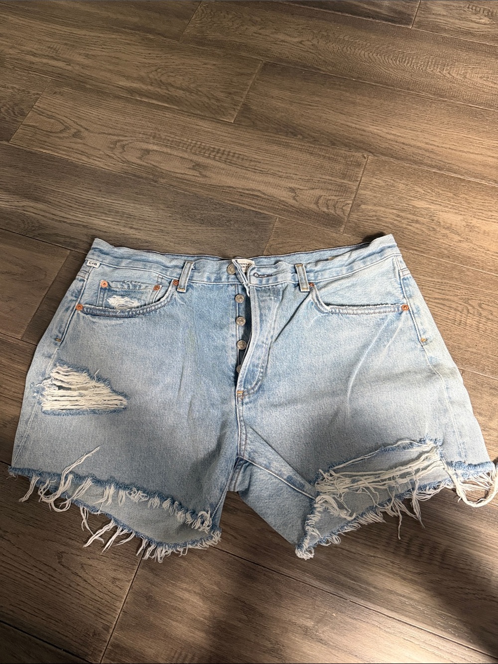 Light Blue Distressed Denim Women’s Shorts Citizenship of Humanity